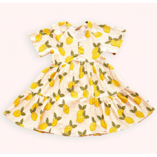 lemon - organic cotton dress with 3 buttons